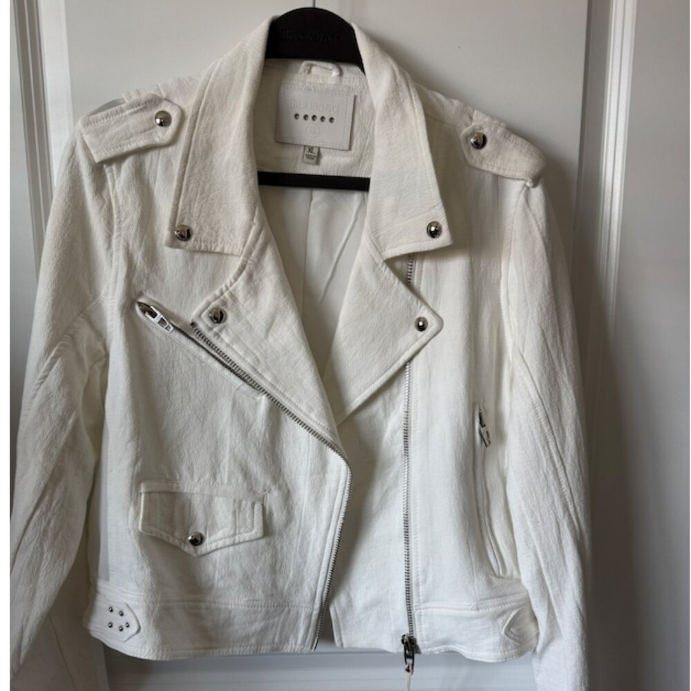 Blank NYC White Moto Jacket Lightweight Summer
